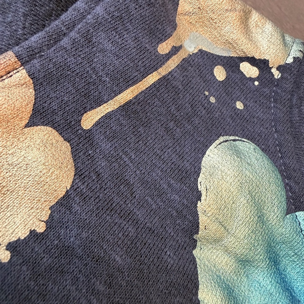 Appaman Navy Sweatshirt with Dripping Multicolor Metalic Heart Prints - Picture 3 of 12